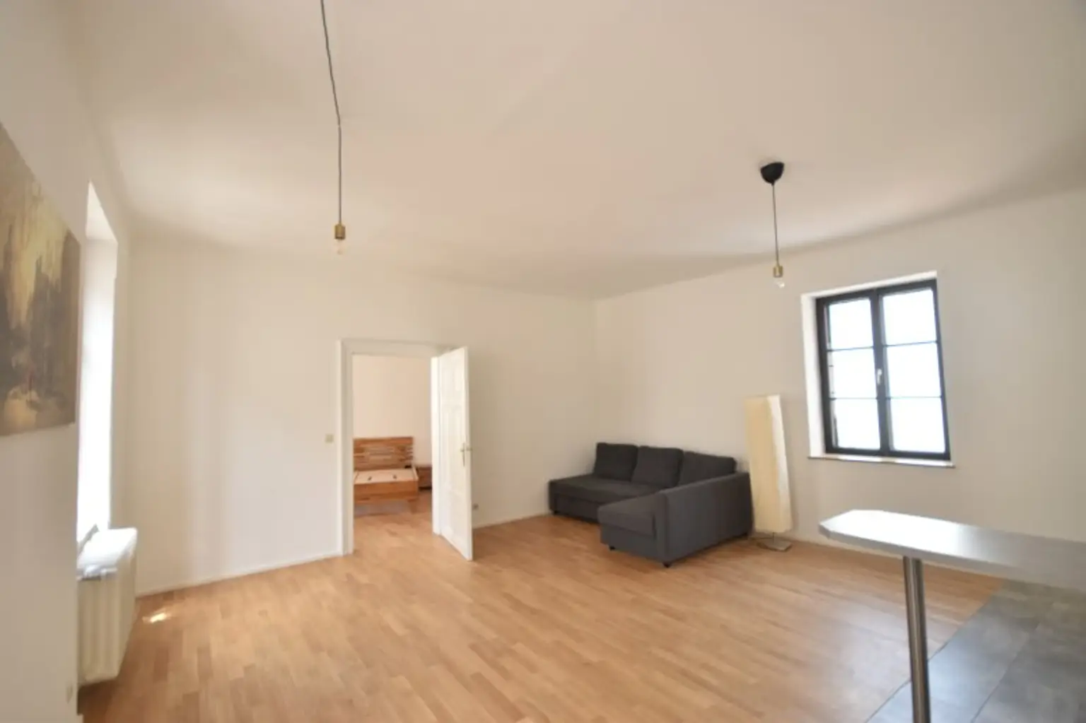 Wohn- Koch- Essbereich - Schöne und Helle 3 Zimmer Altbauwohnung nahe der Linzergasse Miete Rechte Altstadt Salzburg
