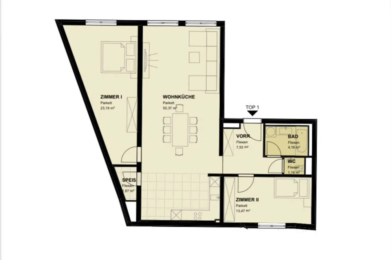WOHNEN bei den WEINGÄRDEN 3-ZI WOHNUNG, NEUBAUPROJEKT im 23. Bezirk