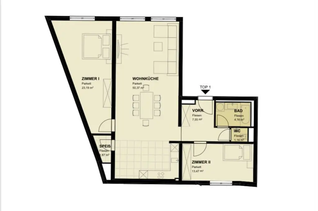 WOHNEN bei den WEINGÄRDEN 3-ZI WOHNUNG, NEUBAUPROJEKT im 23. Bezirk