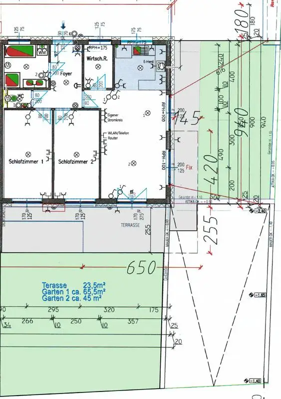 Klimatisierte Gartenwohnung mit 72m², Terrasse, 2 SZ, Keller