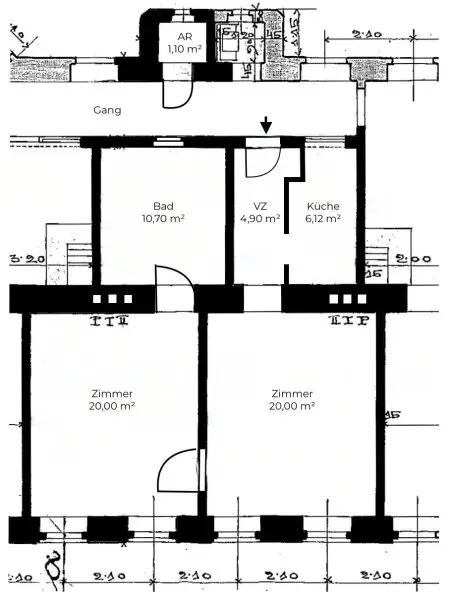 Privatverkauf / Provisionsfrei - Gemütliche Zwei-Zimmer-Altbauwohnung in Ruhelage