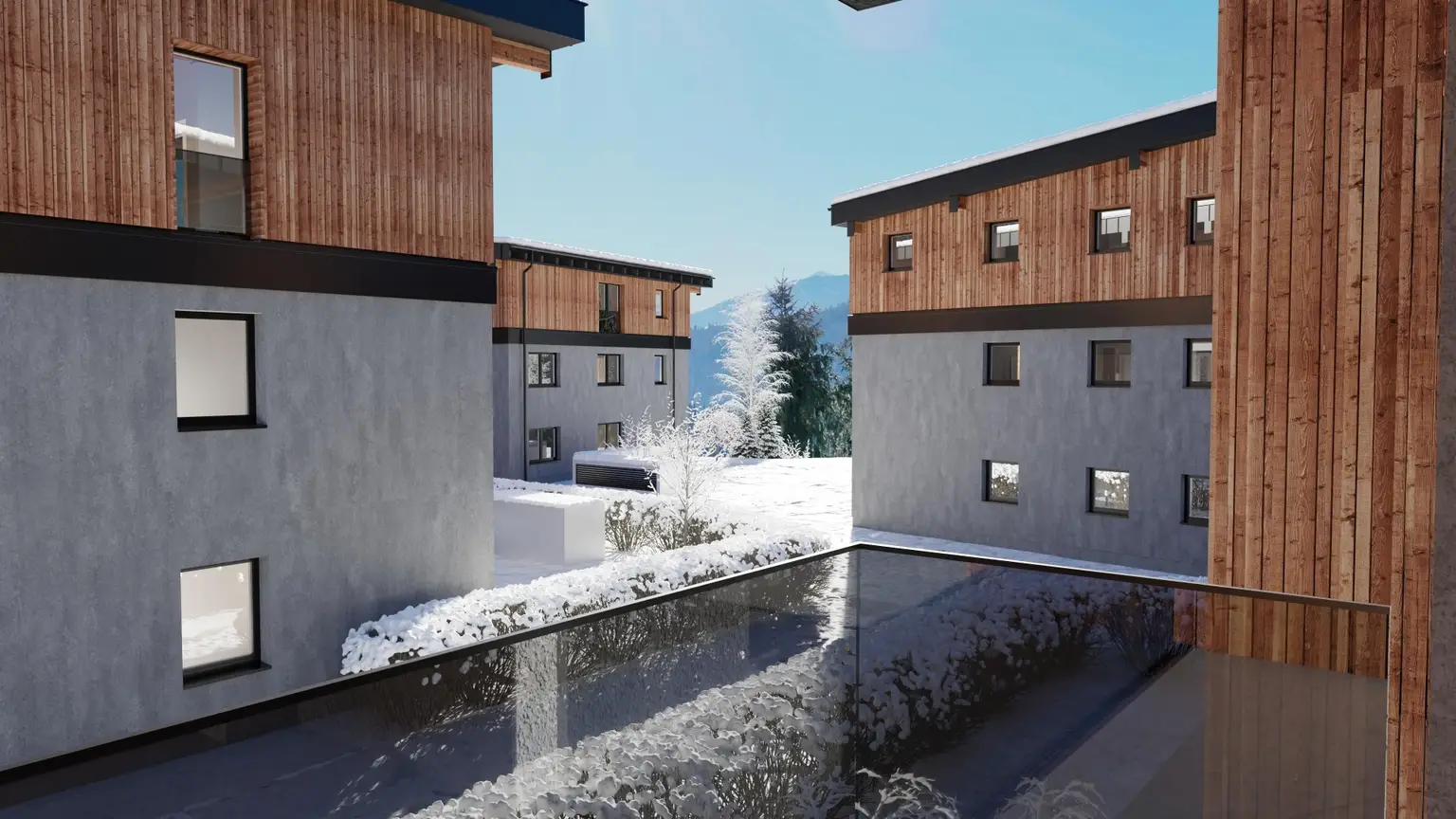 Itterpark Innenhof Winter