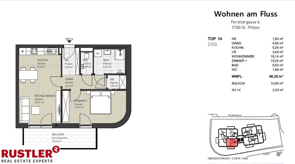 Wohnen an der Traisen – Im Herzen St. Pöltens - Exklusive Eigentumswohnungen mit Naturblick