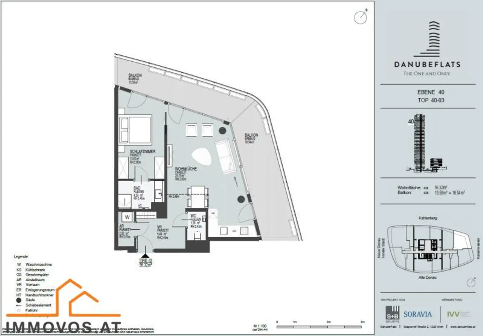 TRAUMHAFTER PANORAMABLICK: MODERNE 2-ZIMMER-WOHNUNG IN DEN DANUBE FLATS