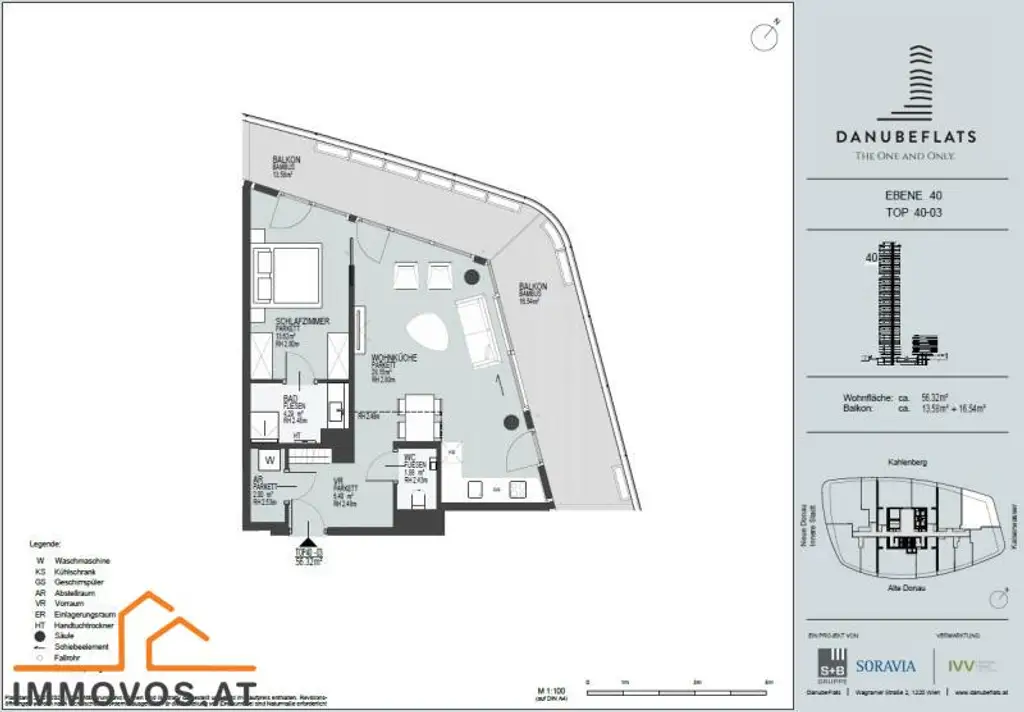 TRAUMHAFTER PANORAMABLICK: MODERNE 2-ZIMMER-WOHNUNG IN DEN DANUBE FLATS