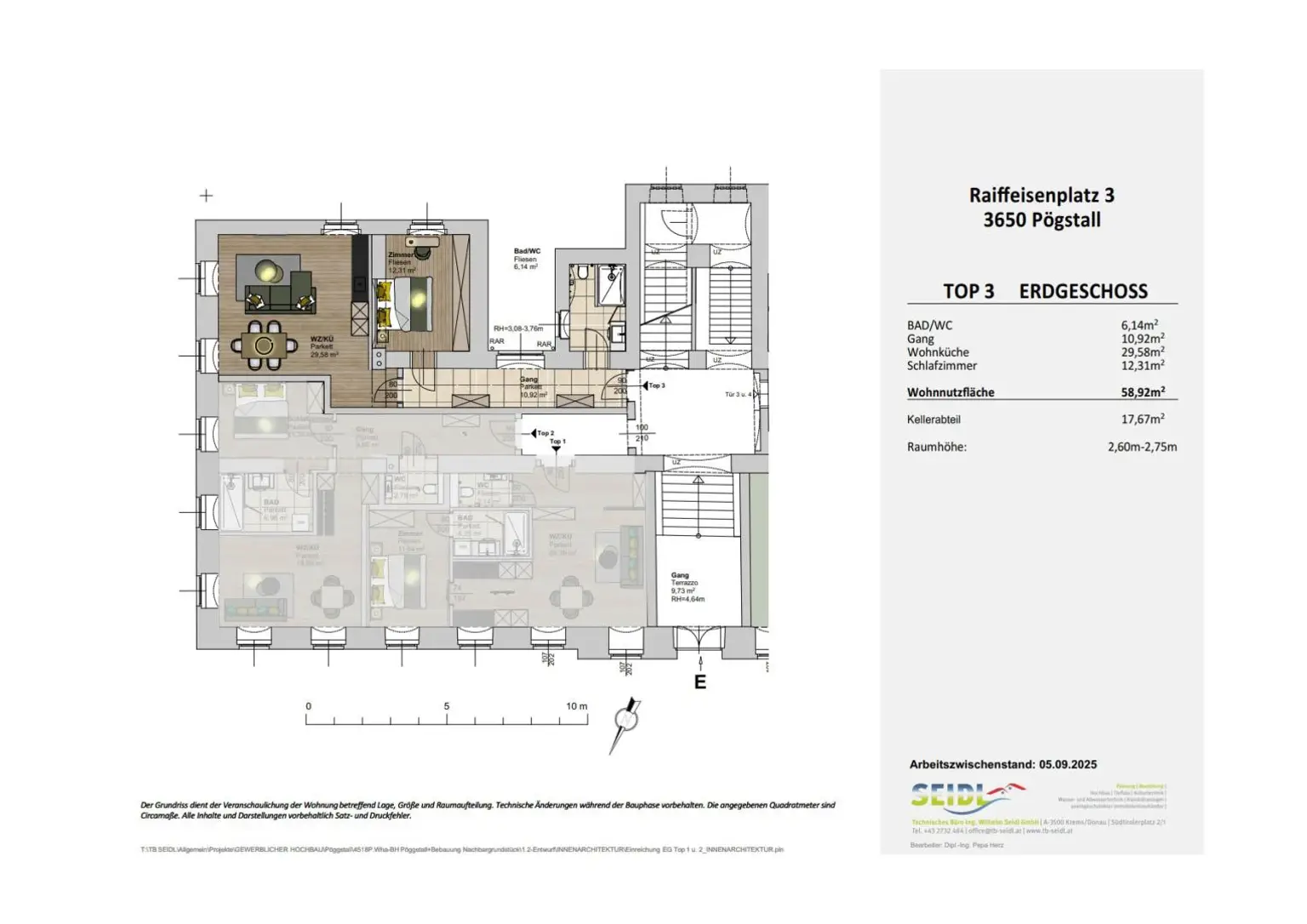 Charakteristisches Zinshaus im Ortszentrum