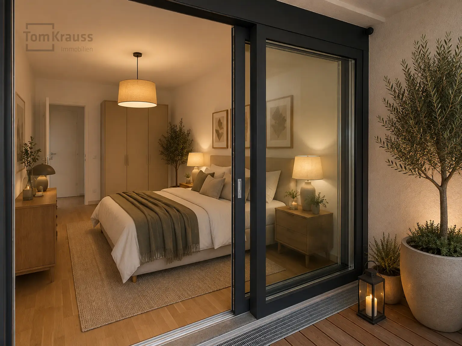 Schlafzimmer KI möbliert