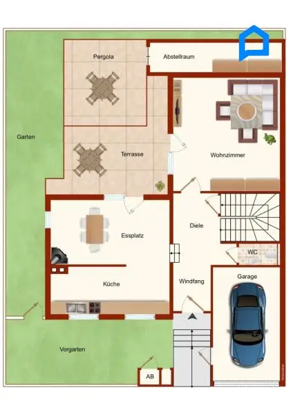 Sehr gepflegtes großzügiges Eckreihenhaus , Garten, Pergola, Terrasse, 4,5 Zimmer, plus Kellerräume, Garage