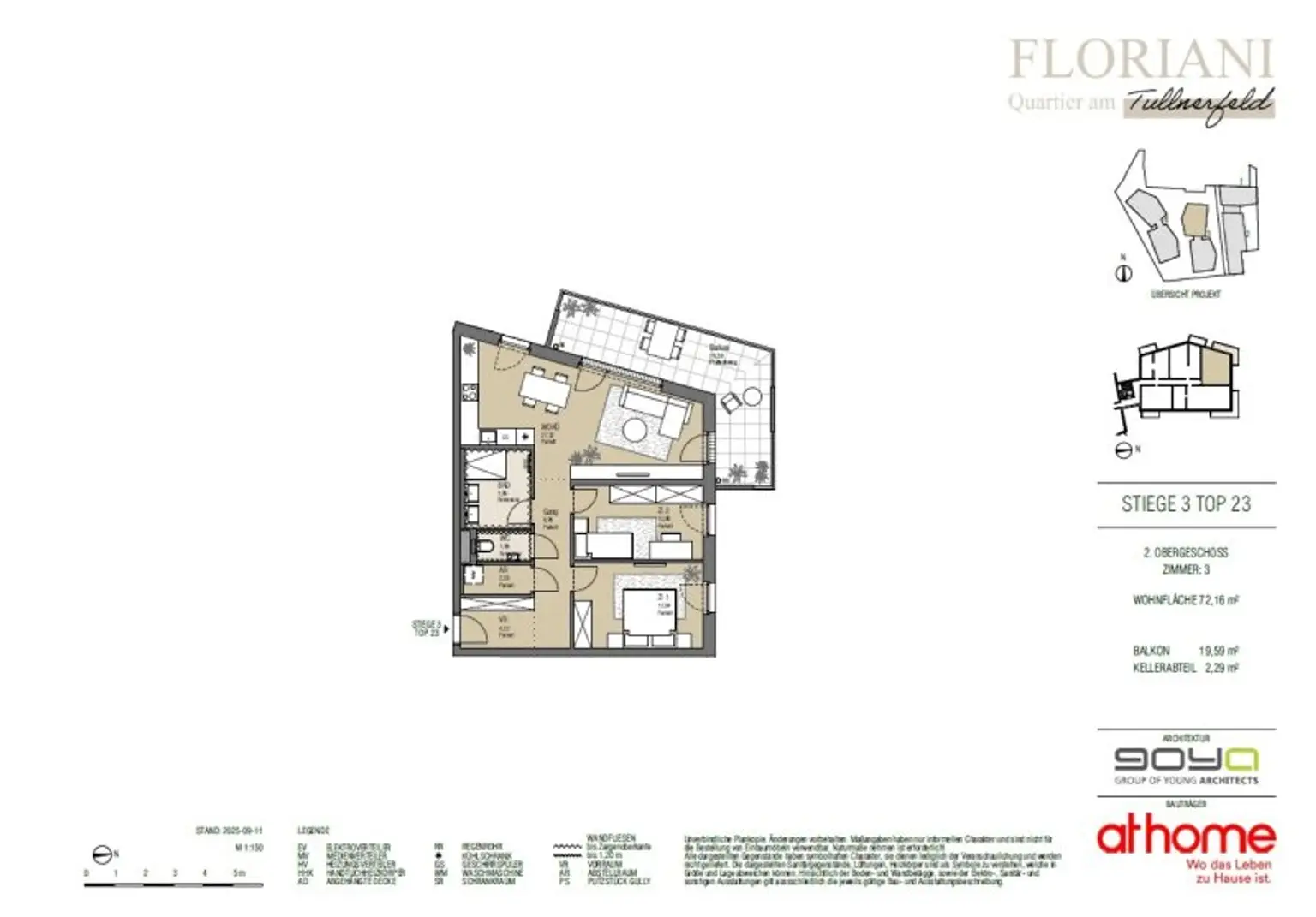 FLORIANI – Quartier am Tullnerfeld - Stilvolle Eckwohnung mit großzügiger Außenfläche - Viele Extras für ihr Wohlbefinden - Bahnhof in der Nähe