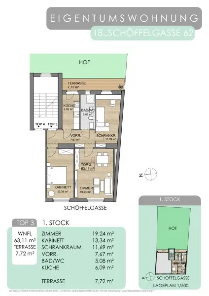 Ruheoase - 3-Zimmer-Altbauwohnung mit Terrasse, im 18. Bezirk!