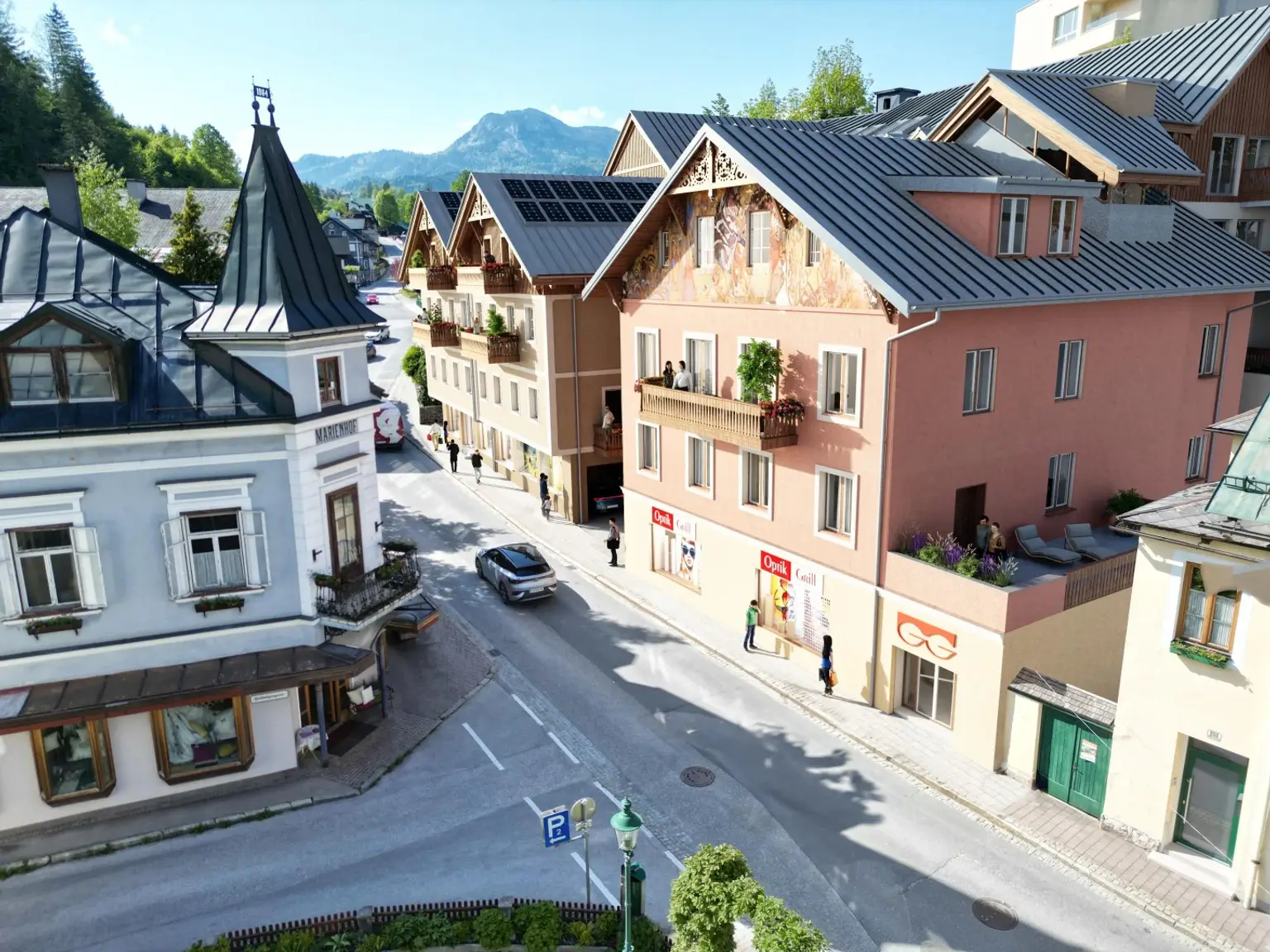 NEUBAU-Residenzen für ZWEITWOHNSITZ oder TOURISTISCHE VERMIETUNG im Ortszentrum von Bad Aussee - von 45 bis 170m² mit Terrassen