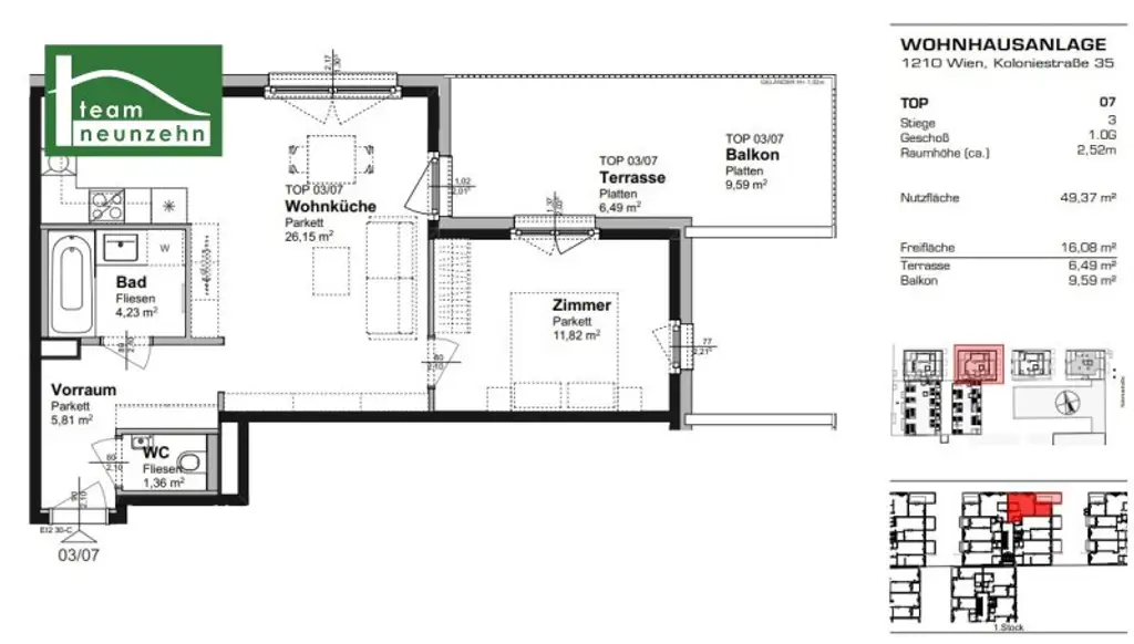 Kolo 35 - Neubau-Wohnung mit großer Terrasse nahe S-Bahn Jedlersdorf, Denglerpark und SCN - Ab Dezember!