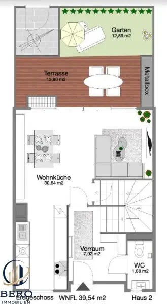 Neu errichtetes Reihenhaus unmittelbar neben dem Badeteich Süßenbrunn