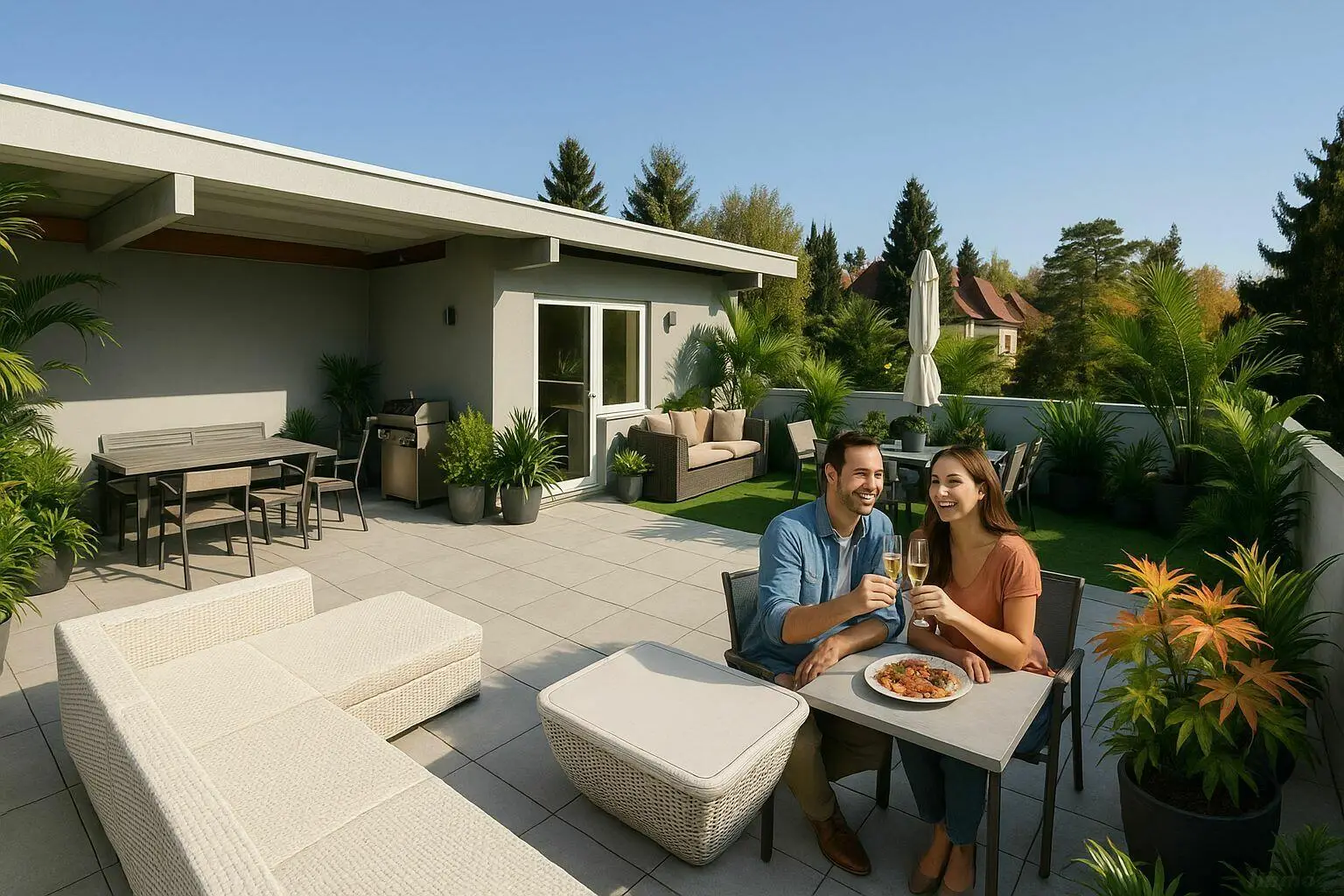 Sonnenterrasse KI-unterstützt