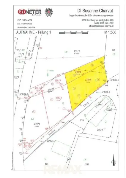 Lageplan mit Markierung