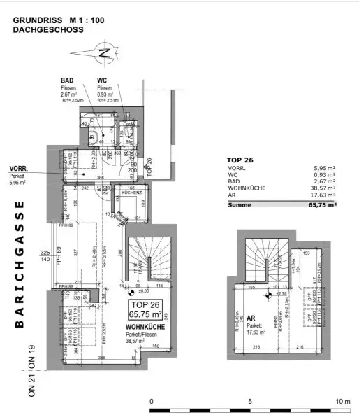 Charmante Dachgeschoss-Maisonettenwohnung in der Barichgasse nahe Dannebergplatz - befristet (!)