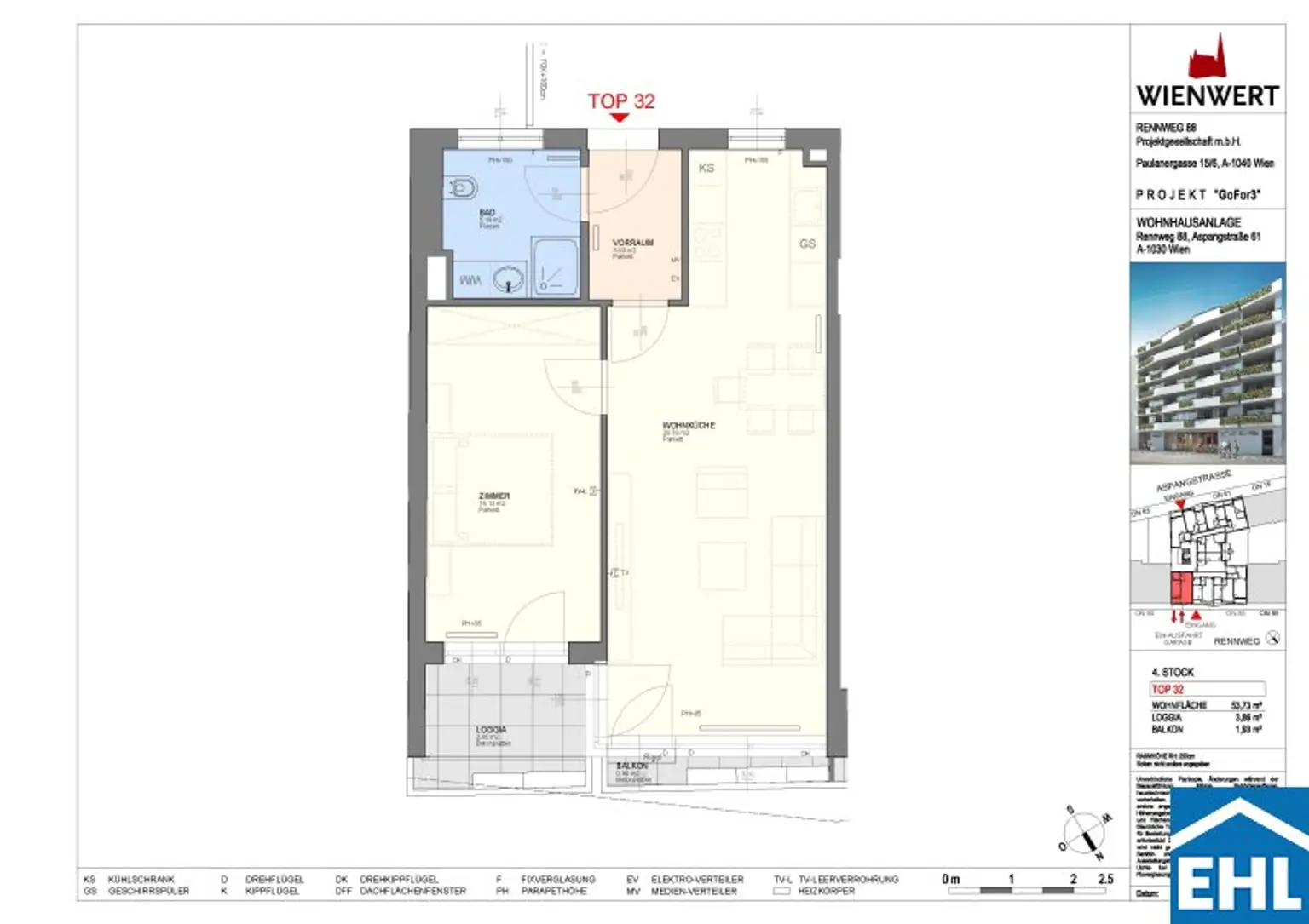 2-Zimmer-Wohnung mit Loggia in zentraler Lage