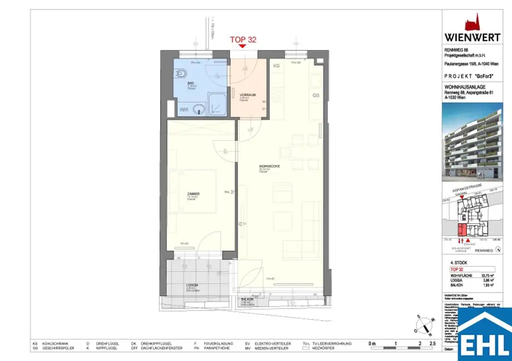 2-Zimmer-Wohnung mit Loggia in zentraler Lage
