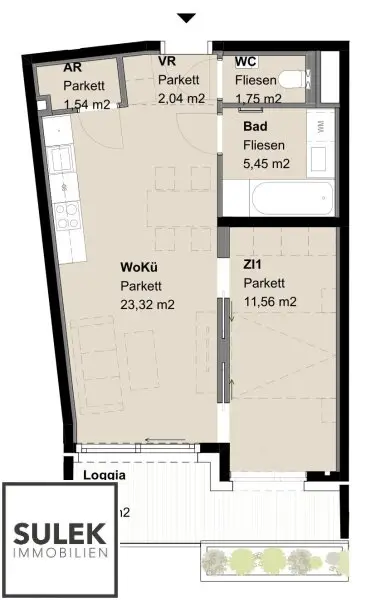 *ab 01/2026* 2 Zimmer Zweitbezugswohnung mit sonniger Loggia nahe U4