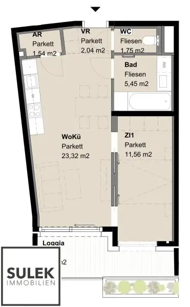 *ab 01/2026* 2 Zimmer Zweitbezugswohnung mit sonniger Loggia nahe U4