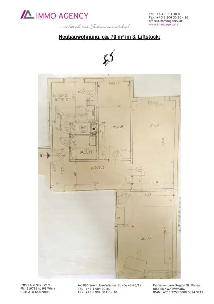 Sehr gut aufgeteilte 3 Zimmerwohnung mit separater Küche und KFZ-Stellplatz