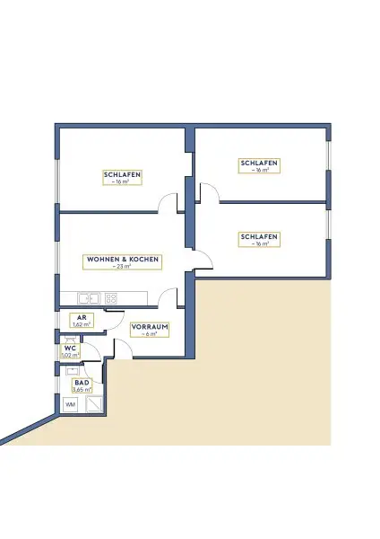 Helle, gepflegte Wohnung mit flexiblem Grundriss - Potenzial für bis zu 3 Schlafzimmer - Nähe U4/U6, sowie Bahnhof Meidling!