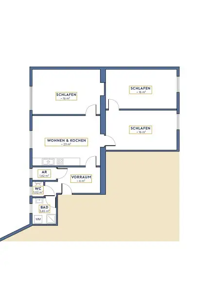 Helle, gepflegte Wohnung mit flexiblem Grundriss - Potenzial für bis zu 3 Schlafzimmer - Nähe U4/U6, sowie Bahnhof Meidling!