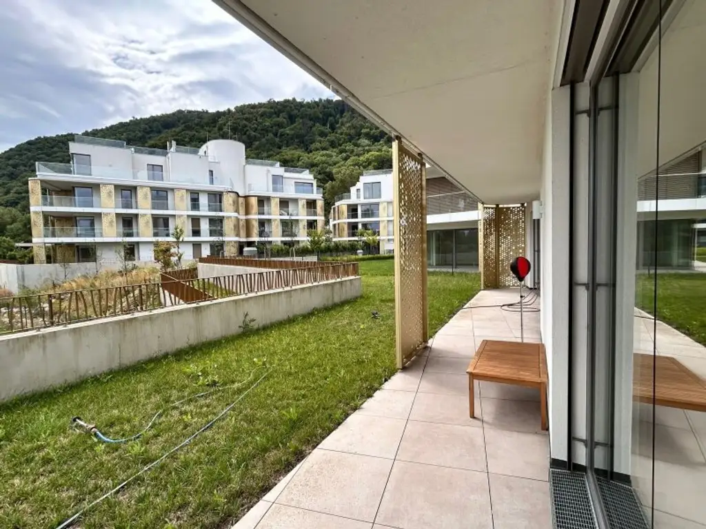 EXKLUSIVES WOHNEN IN „THE SHORE“ – MIT PRIVATEM GARTEN, TERRASSE & DONAUBLICK UND GARAGE