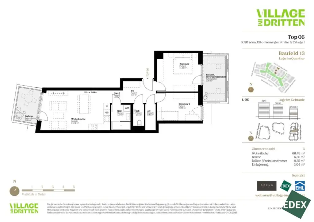 3-Zimmer-Vorsorgewohnung mit zwei Balkonen | URBAN DAHEIM | BAUFELD 13