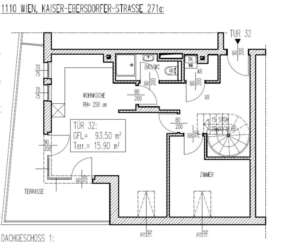 Traumhafte 3- Zimmer Dachgeschoßwohnung über zwei Etagen mit Terrasse
