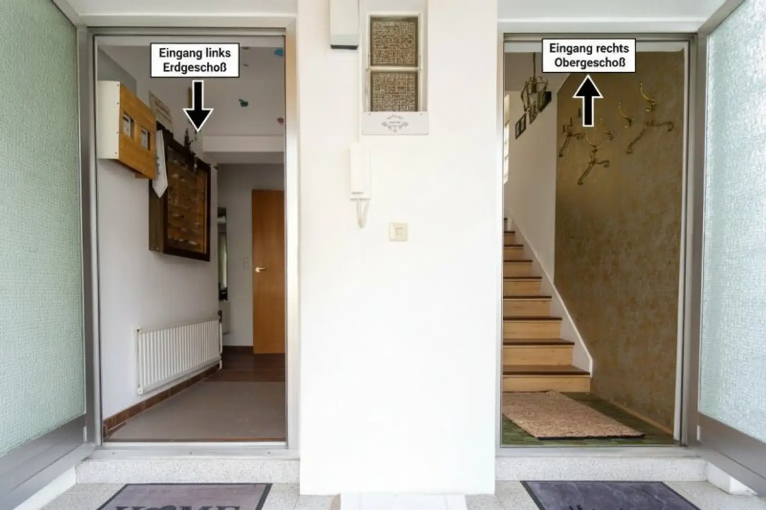 Windfang / Tür links: EG, Tür rechts: OG