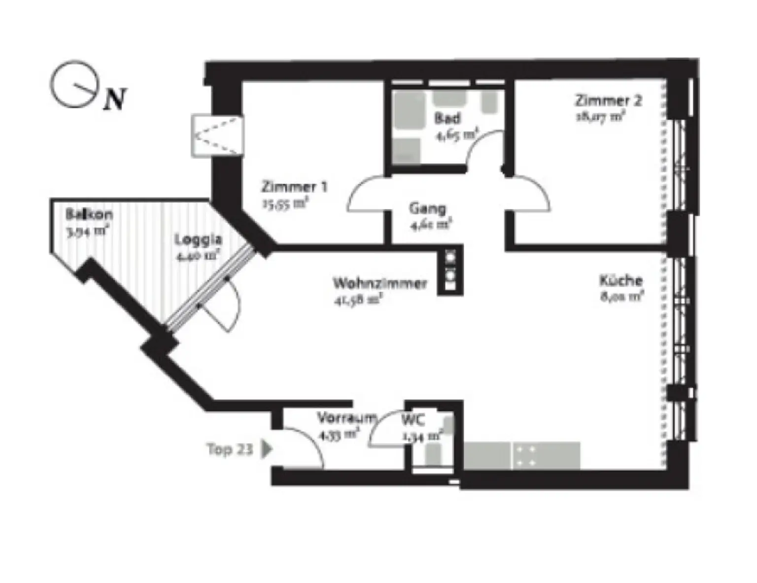 Neubau-Apartment mit Balkon in repräsentativen Gründerzeithaus