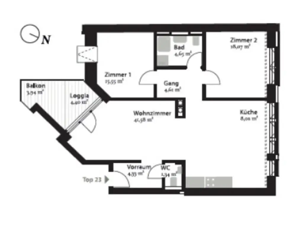 Neubau-Apartment mit Balkon in repräsentativen Gründerzeithaus