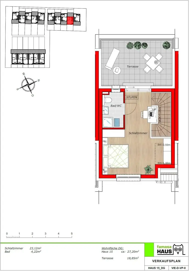 Provisionsfreies, ziegelmassives Reihenhaus mit 4 Zimmern, Keller, Terrasse, Eigengrund, Dachterrasse und Tiefgaragenplatz