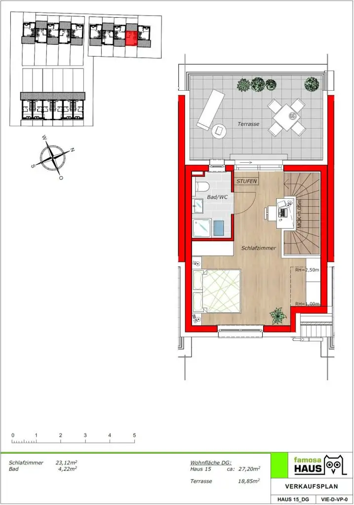 Provisionsfreies, ziegelmassives Reihenhaus mit 4 Zimmern, Keller, Terrasse, Eigengrund, Dachterrasse und Tiefgaragenplatz