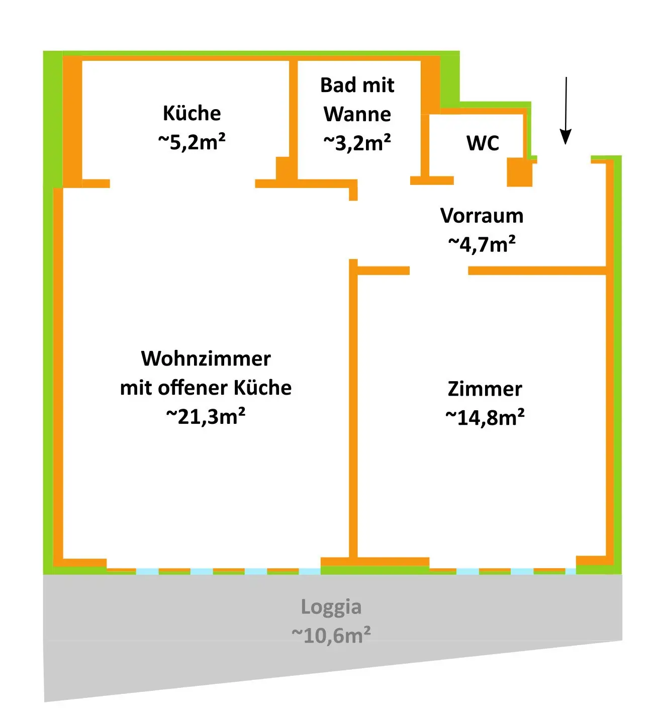 Ob Single oder Pärchen hier wollen Sie Wohnen! Nähe Kagranerplatz! Loggia!
