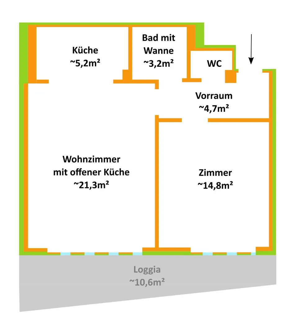 Ob Single oder Pärchen hier wollen Sie Wohnen! Nähe Kagranerplatz! Loggia!