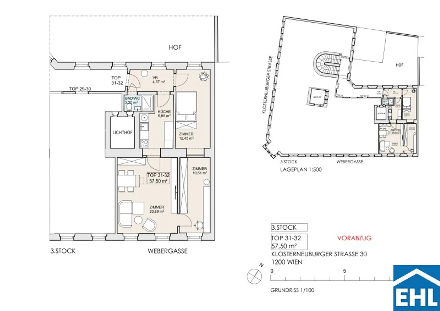 WG geeignet: Kompakte 3 Zimmerwohnung mit separater Küche