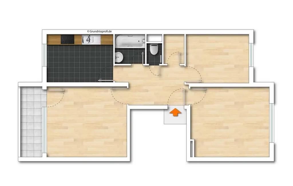 3-Zimmer-Loggia-Wohnung in U1-Nähe