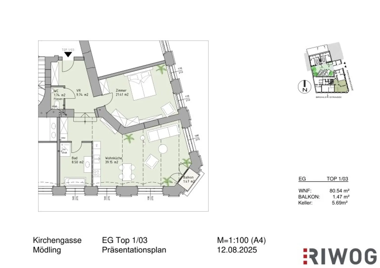 BALKON UND ÜBER 4 METER RAUMHÖHE II PRESTIGE UND ELEGANZ II WOHNEN IM DENKMALGESCHÜTZEN MÖDLINGER STADTJUWEL II FUSSGÄNGERZONE