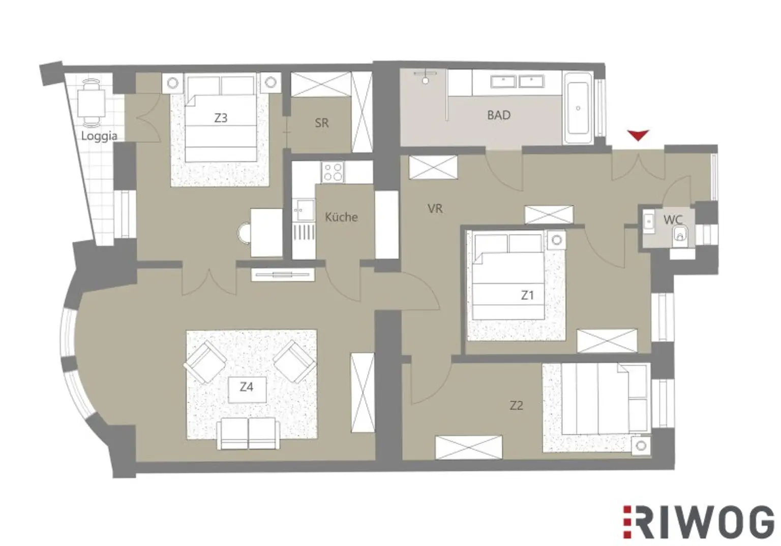 Wohnung mit touristischer Widmung nahe Schloss Schönbrunn | Prunkvolles 4-Zimmer Altbauapartment mit Loggia I 360° Rundgang