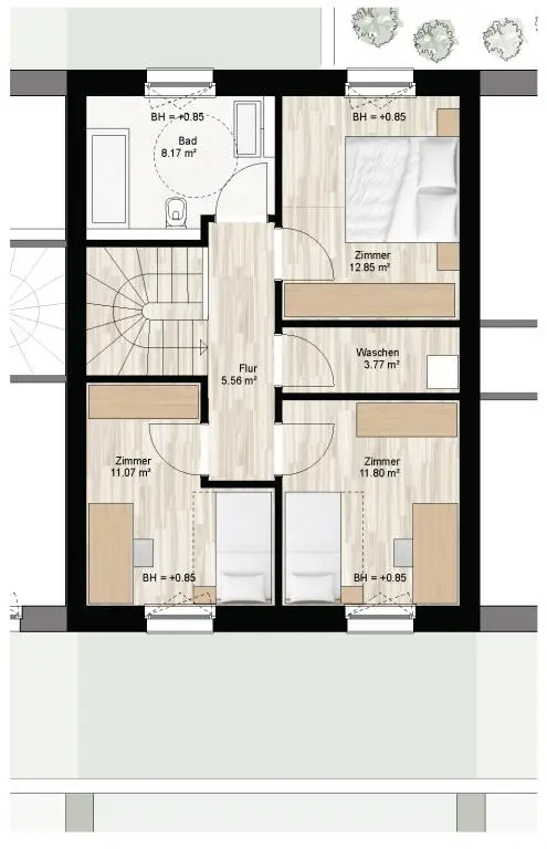 Haus E Grundriss ohne Maßstab
