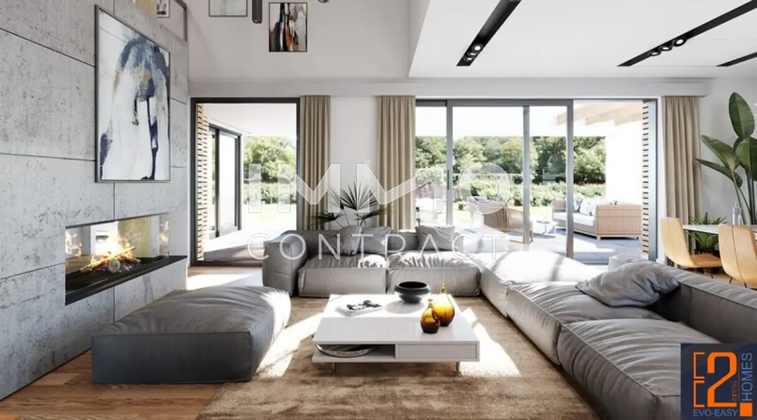 4. Lugano Wohnzimmer mit Kamin