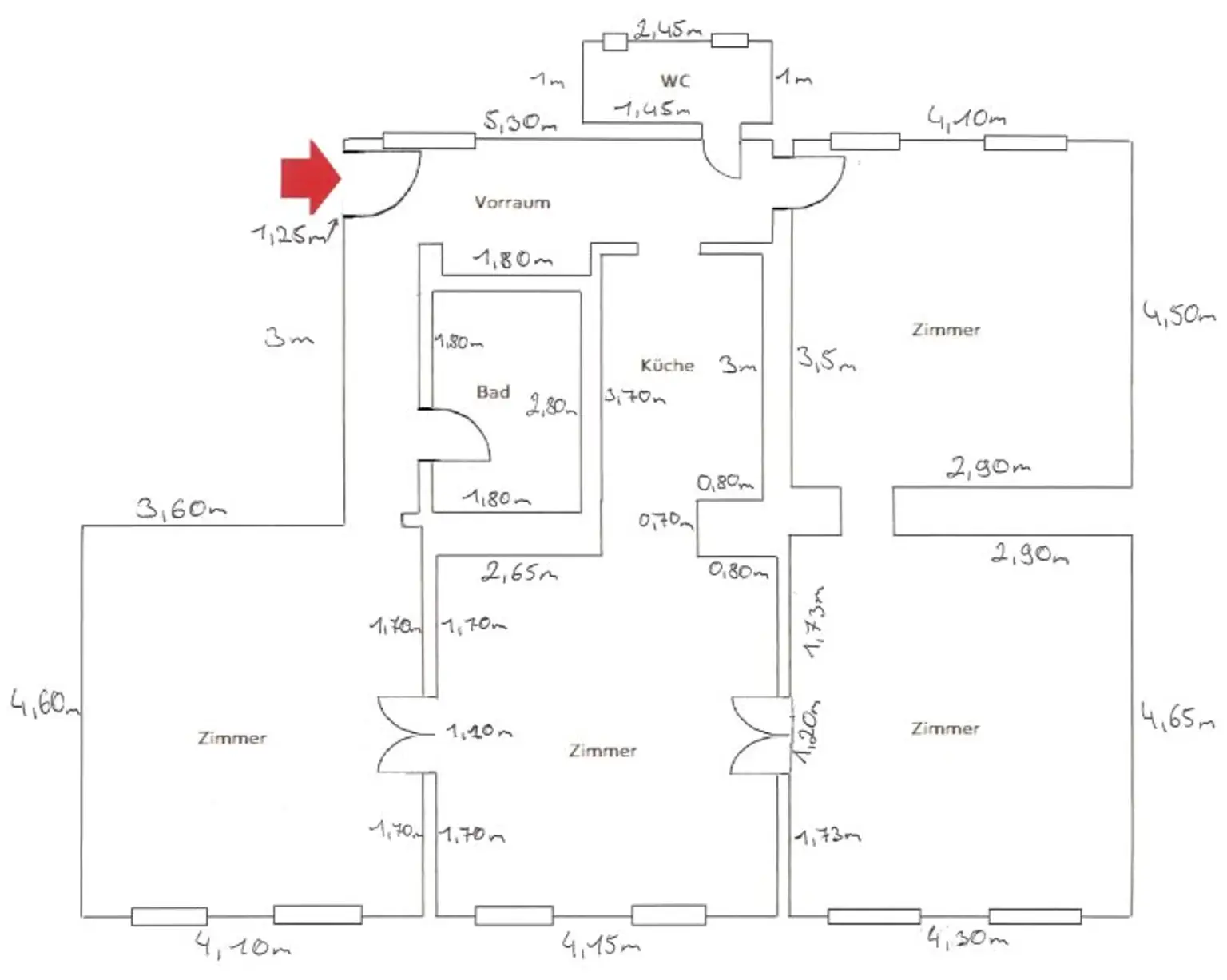 AKH Nähe! UNBEFRISTET generalsaniert 4 getrennt begehbare Zimmer