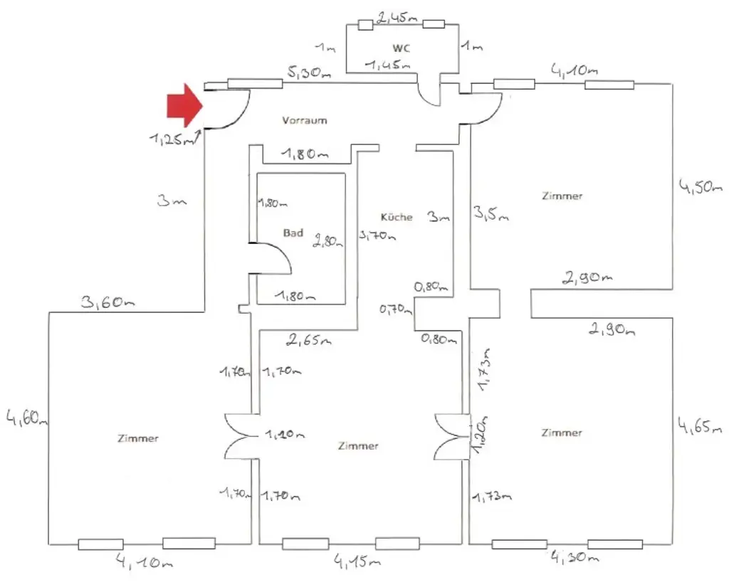 AKH Nähe! UNBEFRISTET generalsaniert 4 getrennt begehbare Zimmer