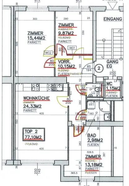 Einziehen und genießen: Erstbezug nach Kernsanierung 4-Zimmer-Wohnung im 19. Bezirk nahe Obkirchergasse