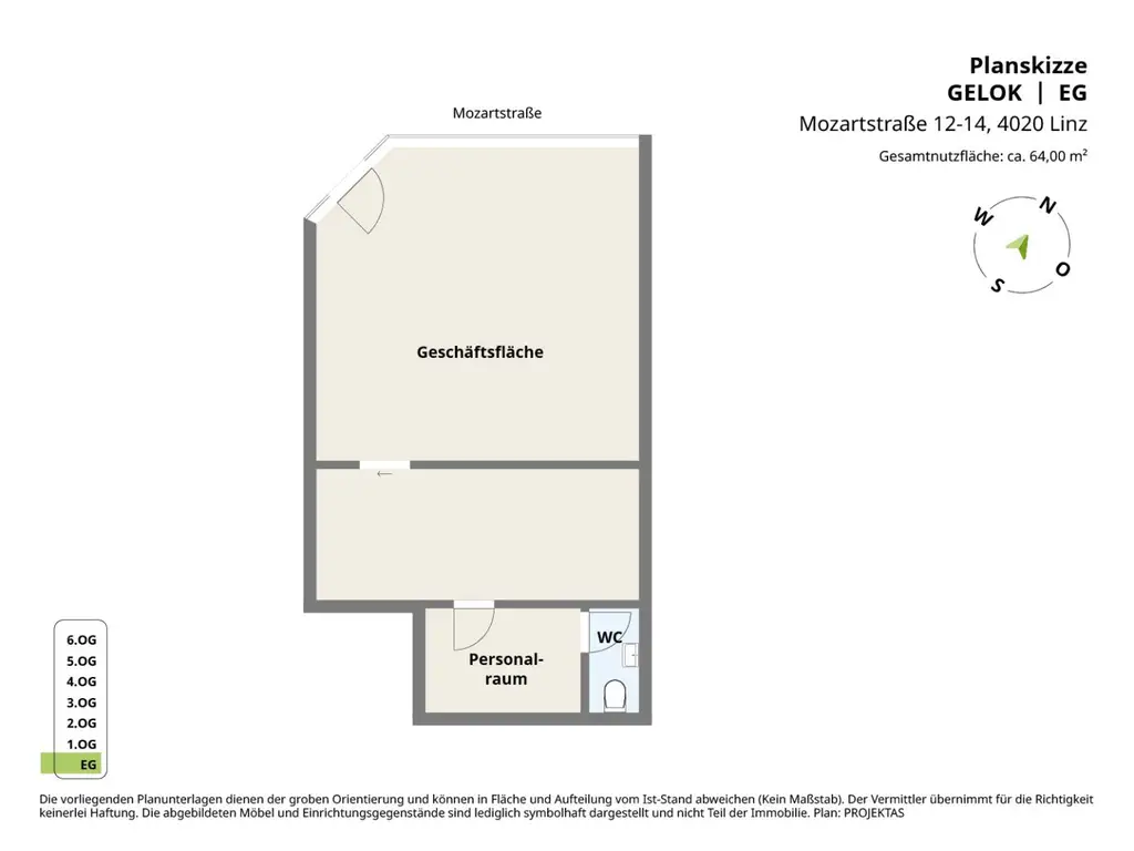 MOZARTSTRASSE - 64 m² Geschäfslokal mit großer Schaufensterfront in bester Innenstadtlage