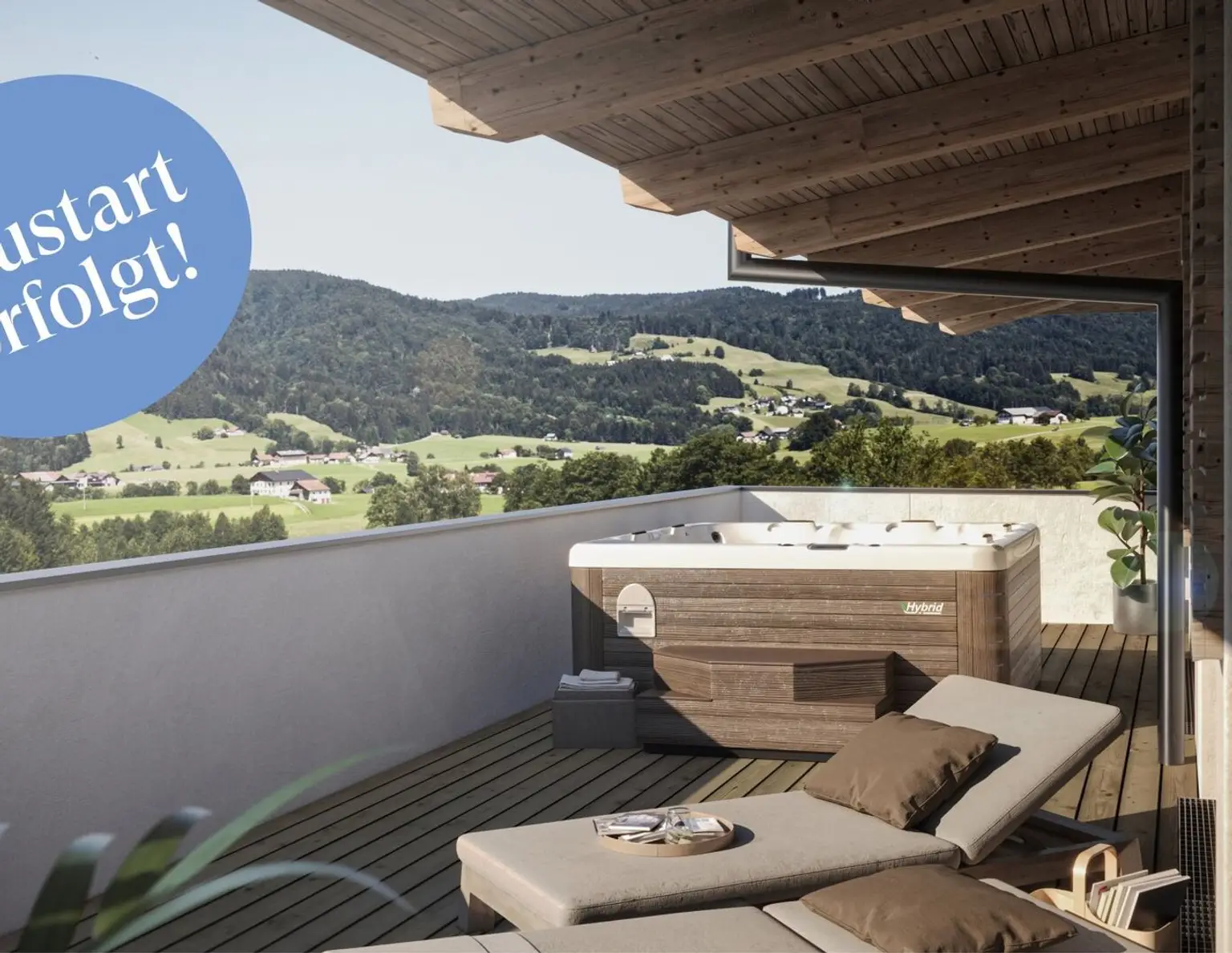 Traumhafte 3 Zimmer Dachgeschoss Wohnung mit XL Balkon in Mondsee