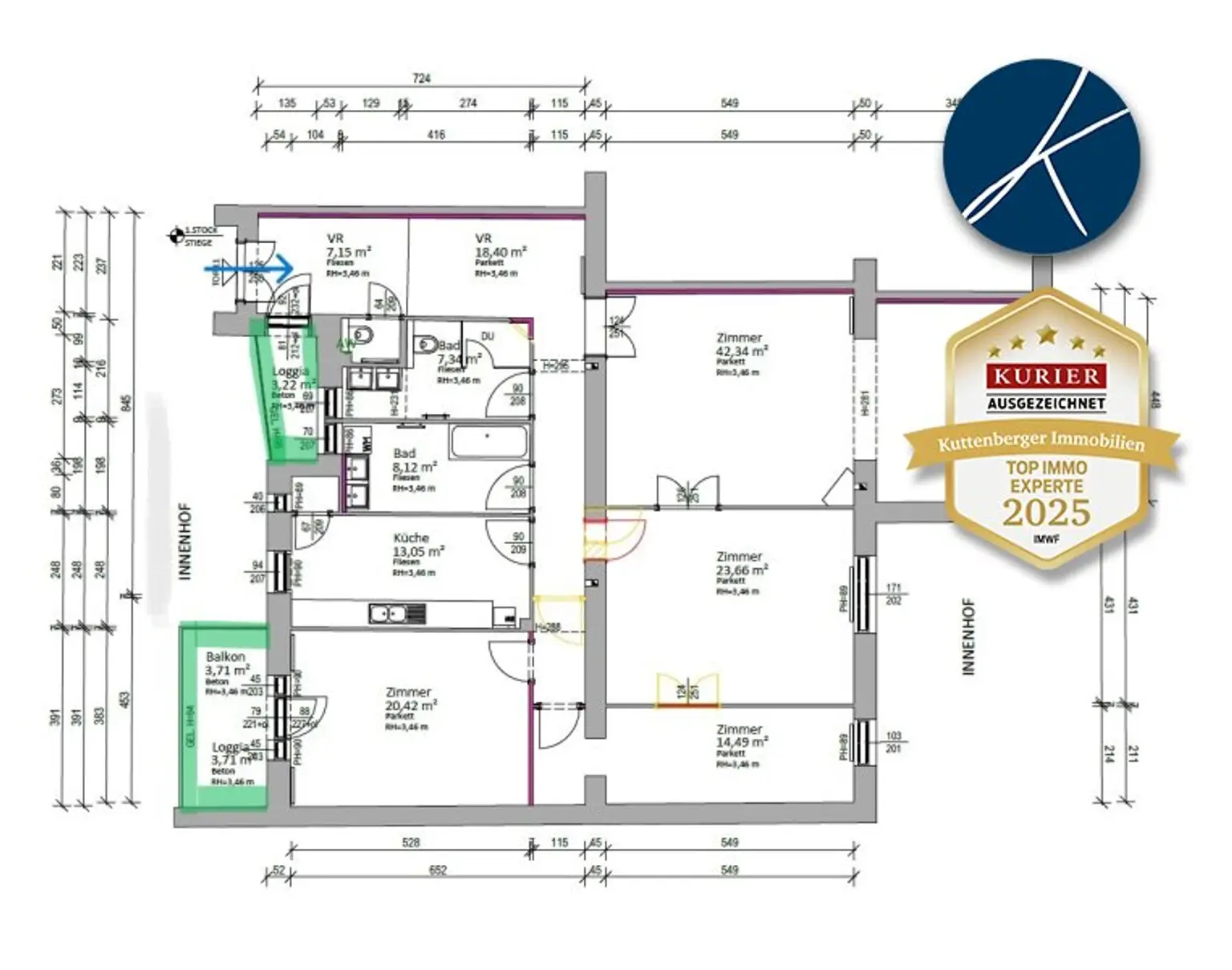 Nähe U4 Hietzing: ERSTBEZUG nach erstklassiger Generalsanierung! *Traumhafte Altbau-Wohnung mit 2 Balkonen*