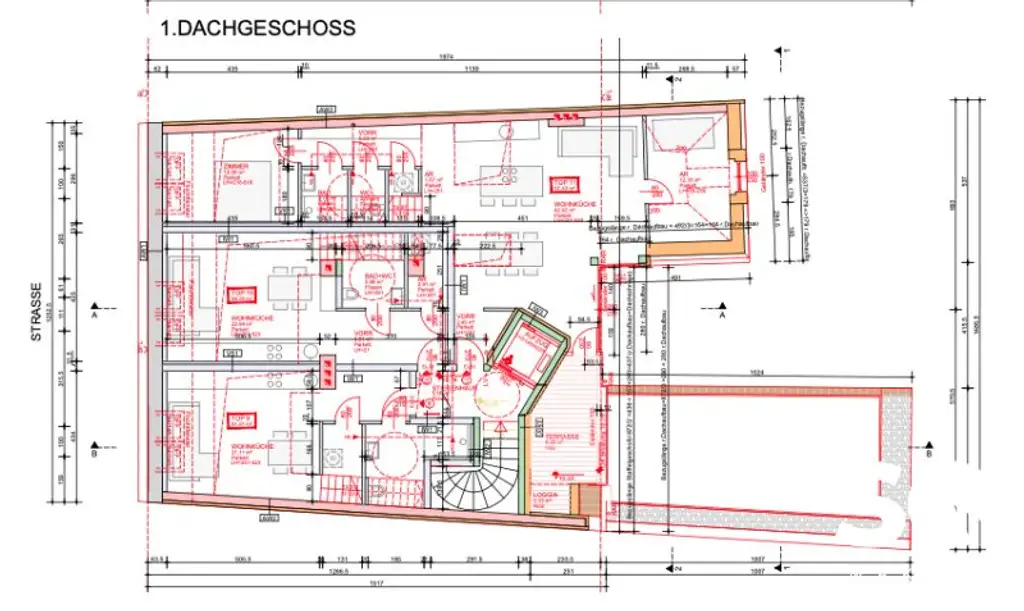 # SQ - ROHDACHBODEN MIT BAUBEWILLIGUNG & ERWEITERBARE WOHNUNG IM 2. OBERGESCHOSS IN ZENTRALER LAGE AM SPITZ IN FLORIDSDORF